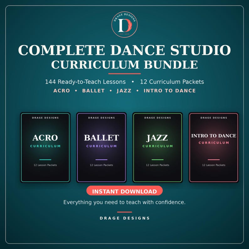 Komplettes Tanzstudio-Curriculum-Paket – 144 sofort unterrichtsfertige Lektionen Bild 1