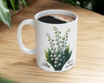 Lily of the Valley Flower, May Lily of the Valley, Lily of the Valley Gift, Birthday Flower Mug, Birth Month Flower Gift, May Birthday Gifts