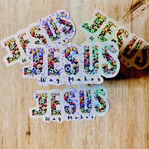 1 Christian faith based stickers, Jesus sticker, bible verse sticker, , holographic waterproof vinyl  sticker