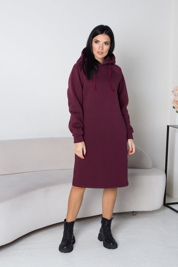 Robe Longue Sweat Femme Robe Sweat Shirt Capuche Sweat-shirt Long