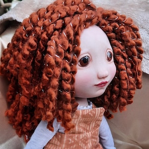 Miss Vivian, an artistic doll made of cold porcelain with a cloth body. Collectible. Beautiful Gif.