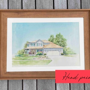 Custom Housewarming gift, Realtor Closing Gift, House Portrait, Watercolor House Portrait, Personalized Gift First Home, HAND PAINTED