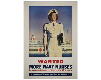 1945 Navy Nurses Wanted poster digital download