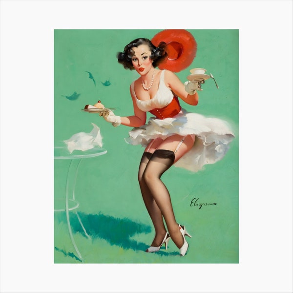 Fresh Breeze pin up poster by Gil Elvgren 1960