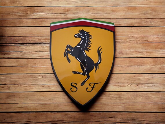 Riproduzione Stemma  Scuderia Ferrari, Logo Ferrari, Cavallino Rampante, Maranello, Targa Ferrari quadro ferrari