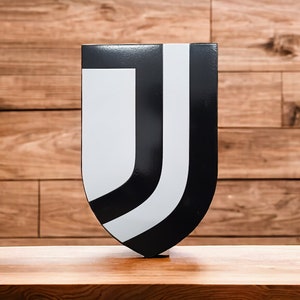REPRODUCCIÓN Escudo de la Juventus en madera, logotipo del equipo de fútbol Juventus Escudo de la Juventus