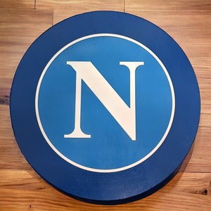 REPRODUCTION Napoli wooden logo, Napoli 3D logo, Napoli shield, Napoli crest, Napoli plate, Napoli team, Serie A, Napoli picture