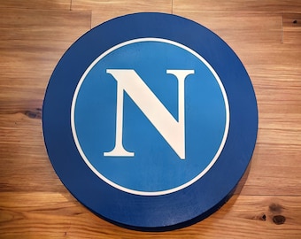 REPRODUCTION Napoli wooden logo, Napoli 3D logo, Napoli shield, Napoli crest, Napoli plate, Napoli team, Serie A, Napoli painting