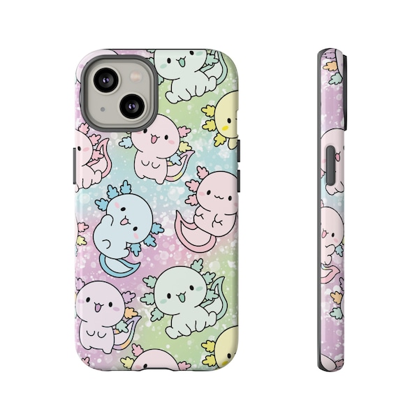 Cute Kawaii Pastel Axolotl Phone Case | Kawaii Axolotl Phone Cover | Axolotl iPhone Case | Google Pixel Samsung Galaxy | Tough Case