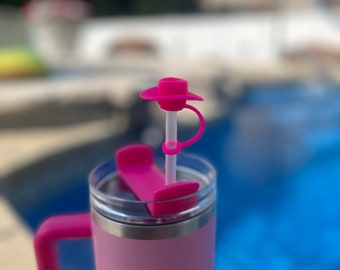 Pink Cowgirl Hat Straw Topper | Straw Topper |  Cowgirl Hat Straw Topper