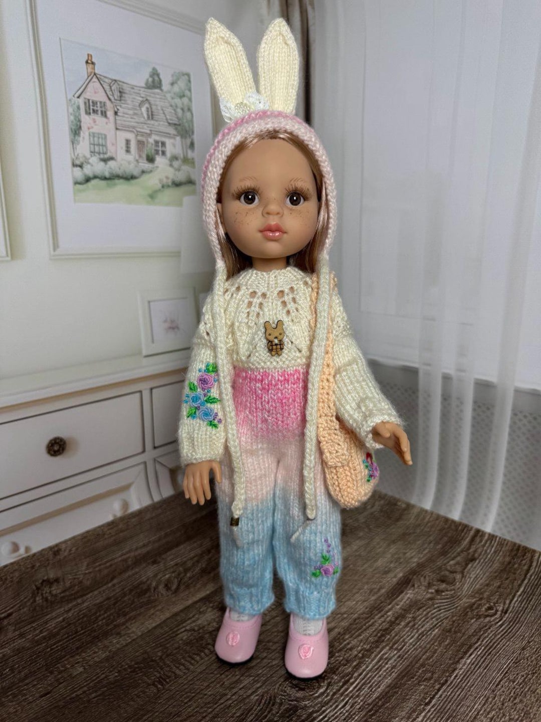 Paola Reina Outfit / Rabbit Hat and Jumpsuit Set for Paola Reina 32 Cm ...
