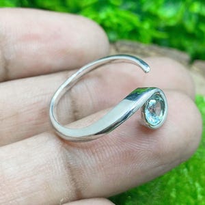 Top Grade Aquamarine Gemstone Ring, Handmade Aquamarine Jewelry Ring, 925 Sterling Silver Ring, Solid Silver Ring Gift For Her