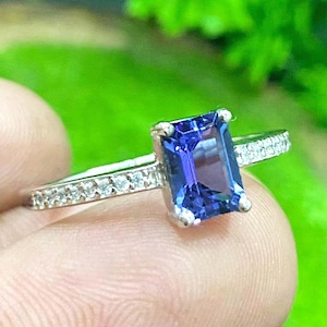 Elegant Natural Tanzanite Ring, 925 Sterling Silver Ring Boho Ring Gemstone Ring, Handmade Ring, Minimalist Ring, Gift For Her