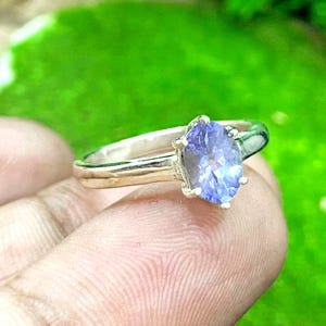Elegant Natural Tanzanite Ring, 925 Sterling Silver Ring Boho Ring Gemstone Ring, Handmade Ring, Minimalist Ring, Gift For Her