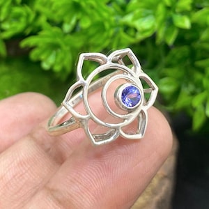 Genuine Natural Tanzanite Ring, 925 Sterling Silver Ring Boho Ring Gemstone Ring, Handmade Ring, Minimalist Ring, Gift For Her