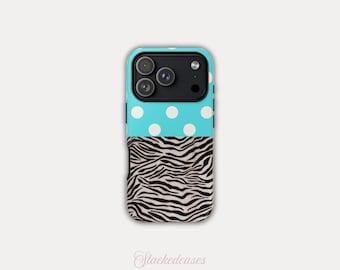 TURQUOISE ZEBRA FUR iPhone Case