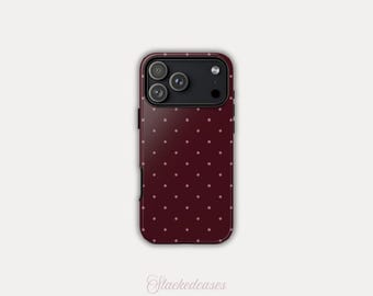 MOCHA CHERRY POLKA iPhone Case