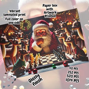 Christmas Santa Rudolph Puzzle Holiday Family Fun Game Festive Decor Gift for Kids  Adults 1000 piece Christmas Puzzle Chess Puzzle