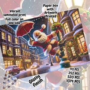Festive Puzzle Dancing Santa Puzzle for Adults Holiday Gift Family Game Night Christmas Gift for Kids Puzzle for Him Educational Puzzle Gift