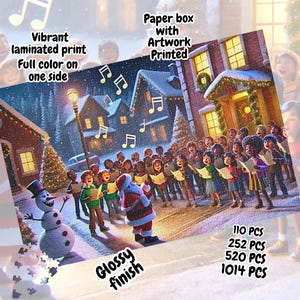 Christmas Carols Puzzle Santa Caroling Scene Family Game Holiday Puzzle Gift for kids Christmas Puzzle Christmas Gift For Him Gift for Her