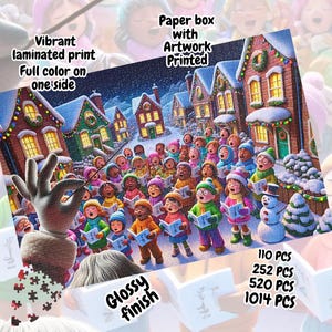 Holiday Puzzle Christmas Gift Carolers Christmas Puzzle Festive Family Activity Winter Fun Seasonal Gift for Kids Gift for Her Gift for Him