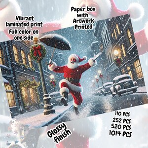 Festive Puzzle Dancing Santa Puzzle for Adults Holiday Gift Family Game Night Christmas Gift for Kids Puzzle for Him Educational Puzzle Gift