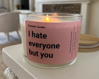 Amusing 3-Wick Large Essential Oil Candle for a Good Laugh - Soy Wax & Lavender