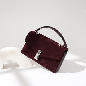 Bolso de hombro de cuero con cadena para mujer, bolso portátil con cierre de piel de vaca, bolso con asa superior, bolso de cuero genuino, regalo para el Día de la Madre, regalo de aniversario