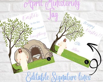 Easter, April Ministering Handout/Tag, LDS Printables, Relief Society Handout, Young Women, Gift Ideas