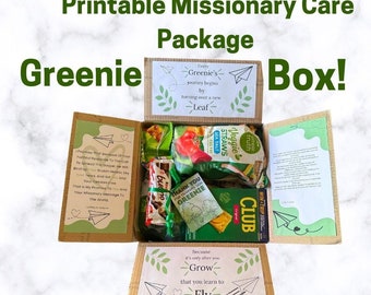 LDS Missionary Greenie Care Package: Printable Box Decorations (PDF File)