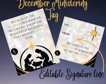 LDS Christmas Gift Tags, Ministering Printable (PDF)