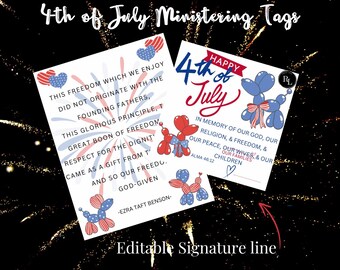 JulyMinistering Handout/Tag, LDS Printables, Relief Society Handout, Young Women, Gift Ideas