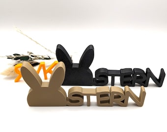 Lettering Easter Bunny Ears 3D Print Decorative Lettering Wall Decoration