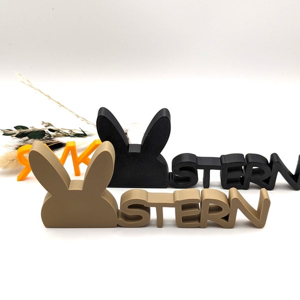 Schriftzug Ostern Hasenohren 3D-Druck Dekoschrift Deko Wanddeko