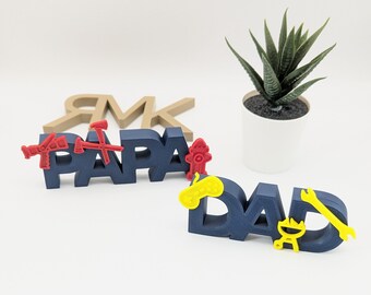 DAD - PAPA lettering including accessories | Grill | Controller | Tools | Fireman - Father's Day gift - personalizable | individual