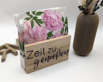 Servilletero pequeño | Decoración de mesa | Caja de servilletas de mesa de comedor | Refranes de comida