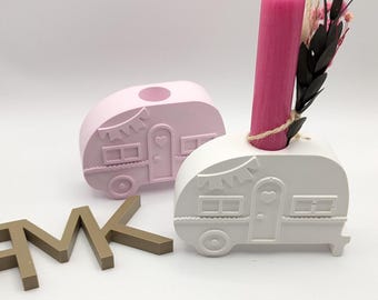 Portavelas caravana | Campista | vela de palo | Decoración para los amantes de las caravanas | Regalo para hombres | recuerdo | cámping