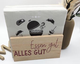 Napkin holder large | Table decoration | Dining table napkin box | Sayings food