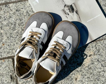 Minimalistische Schuhe | Damen Sneaker | 90er Schuhe | Leder | Handgefertigt | Null Tropfen | Barfuß
