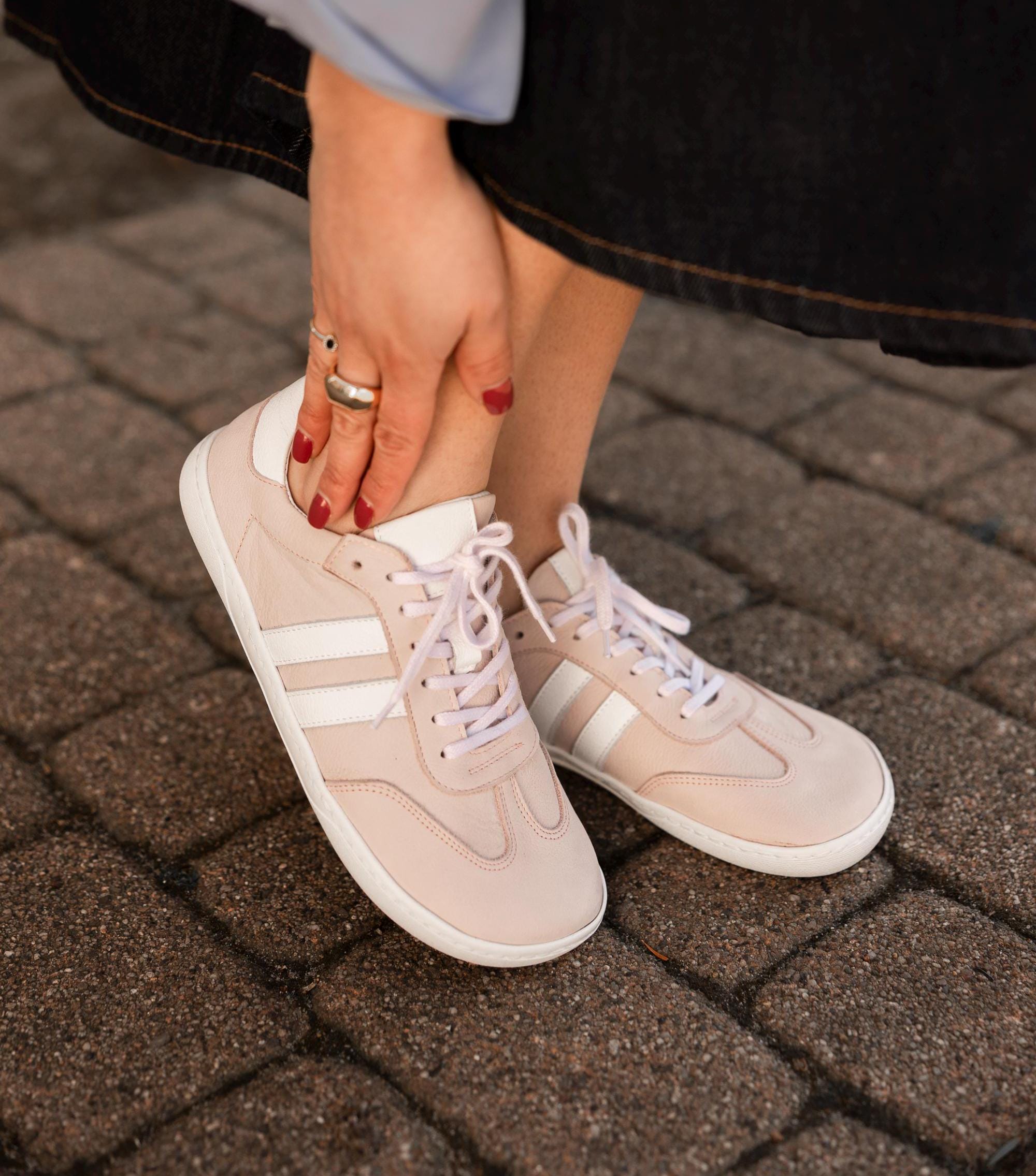 Barefoot | Minimalist Shoes | Women's Sneakers | Leather | Handmade | Zero Drop | Powder Pink