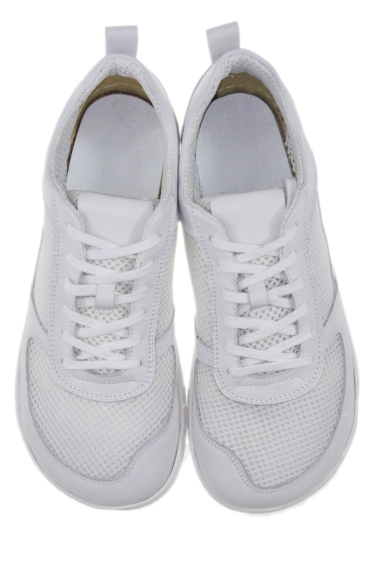 Descalzos, zapatos para correr Zapatos planos descalzos, Descalzos sostenibles Zapatos minimalistas Mujer Descalza Cuero Hecho a mano, Blanco imagen 3