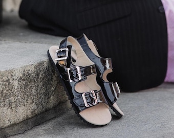 Barefoot Sandals Camile by Apavo – Natural Leather Minimalist Sandals, Beige Velor Insole, Foot Shape Sandals, Handmade Women Sandals