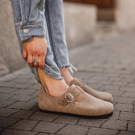 Zero Drop | Barefoot | Handmade | from real leather | minimalist clogs, wide toes | Velor | slip-on | For lovers of walking barefoot