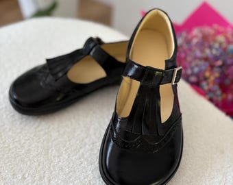 Barefoot Mary Jane Shoes | Leather Minimalist Flats | Wide Toe Box | Zero Drop |  Vintage Inspired | Freckle Detailing