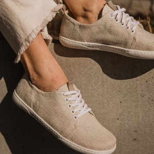 Barefoot shoes | made of natural | linen are one of the most natural and breathable shoes on the market | beige | for every occasion!