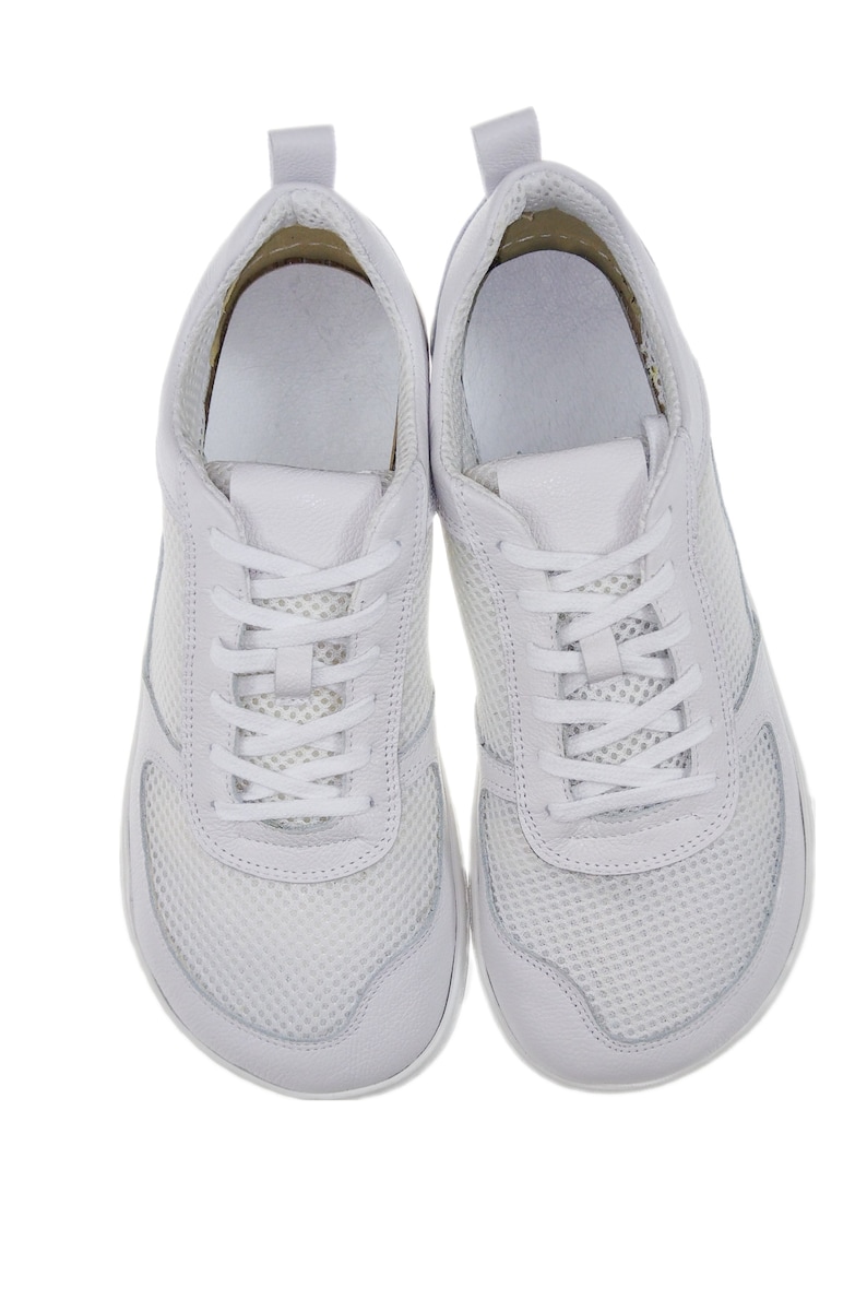 Descalzos, zapatos para correr Zapatos planos descalzos, Descalzos sostenibles Zapatos minimalistas Mujer Descalza Cuero Hecho a mano, Blanco imagen 4