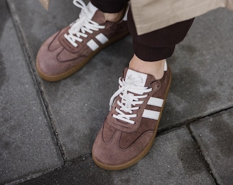 Barefoot Sneakers Women Brown Nubuck | Minimalist Leather Shoes | Wide Toe Box Zero Drop | Handmade Barefoot Shoes | Livia Sneakers