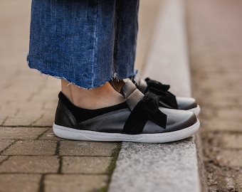 Shoes, Barefoot, Slip-on, Minimalist Shoes, Barefoot Women, Leather, Handmade ,Sumer Spring,Sneakers, Black, Barefoot Flats
