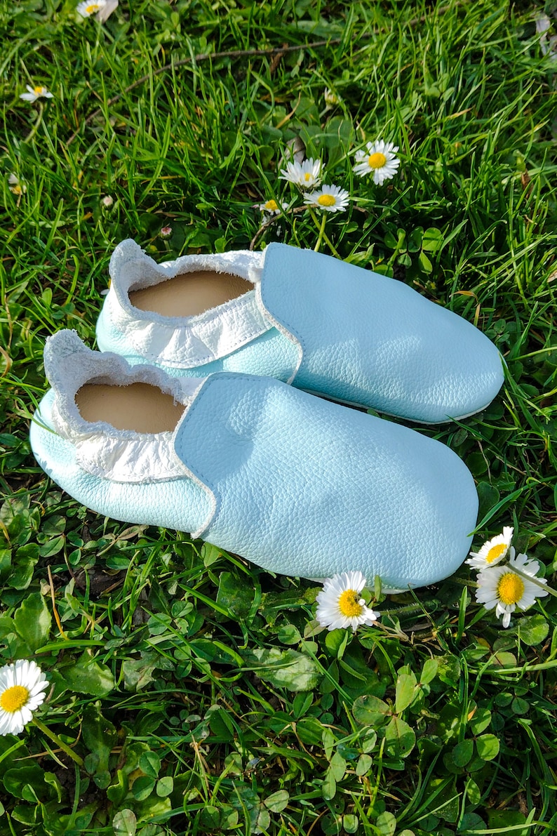 Slippers for children, Footwear for children, for nursery, kindergarten, home Made entirely of natural leather, Manual production, UNISEX zdjęcie 10