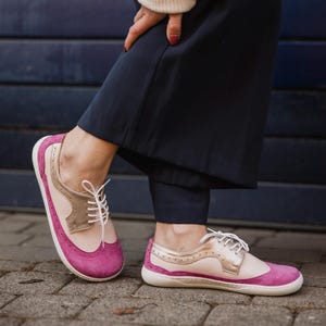 Barefoot | Women OXFORD | Shoes Businesswoman Elegant | Leather | Handmade | Zero Drop | Oxfords Lace Up RUBBER OUTSOLE  | Scot
